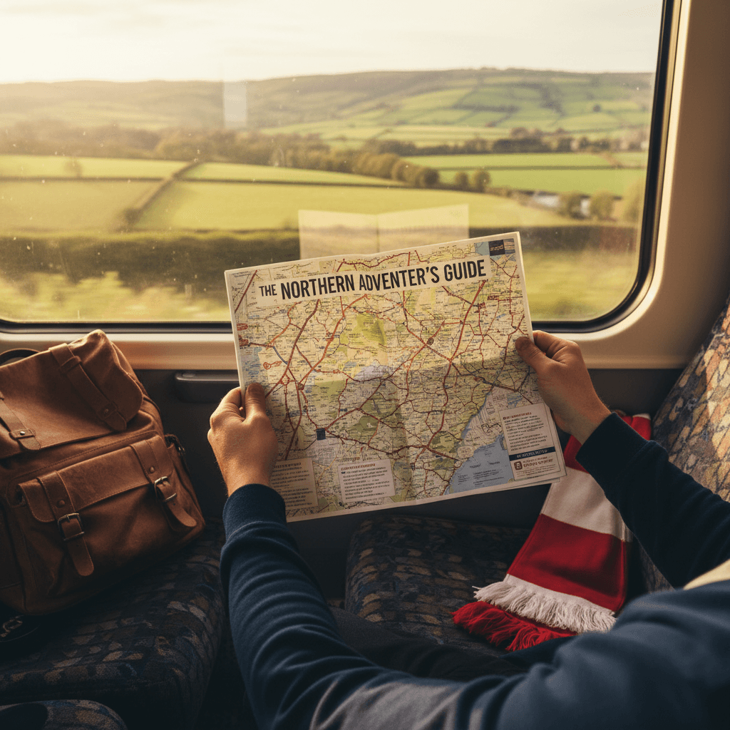 Away day travel planning with train journey and destination maps