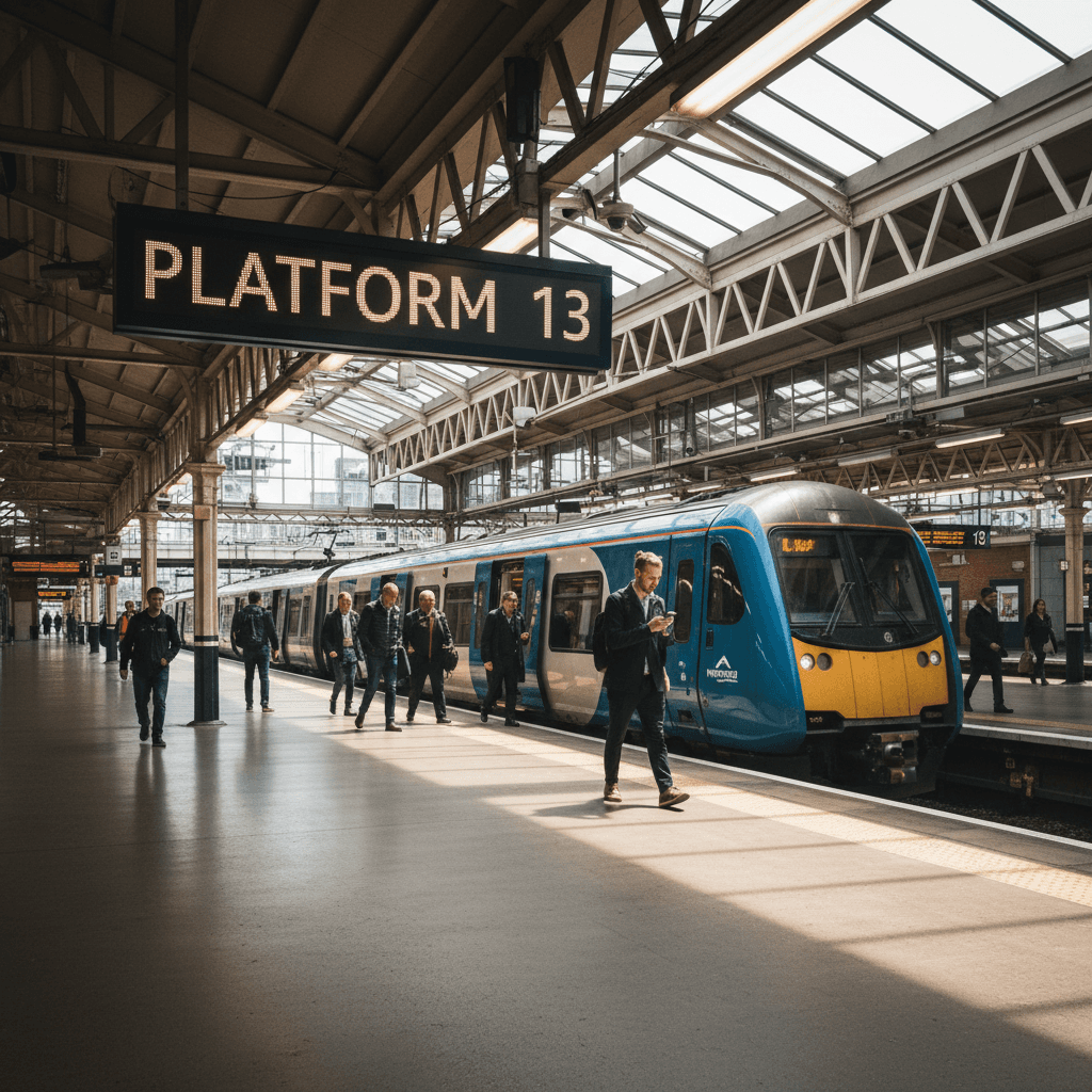 Train platform at Manchester Piccadilly station