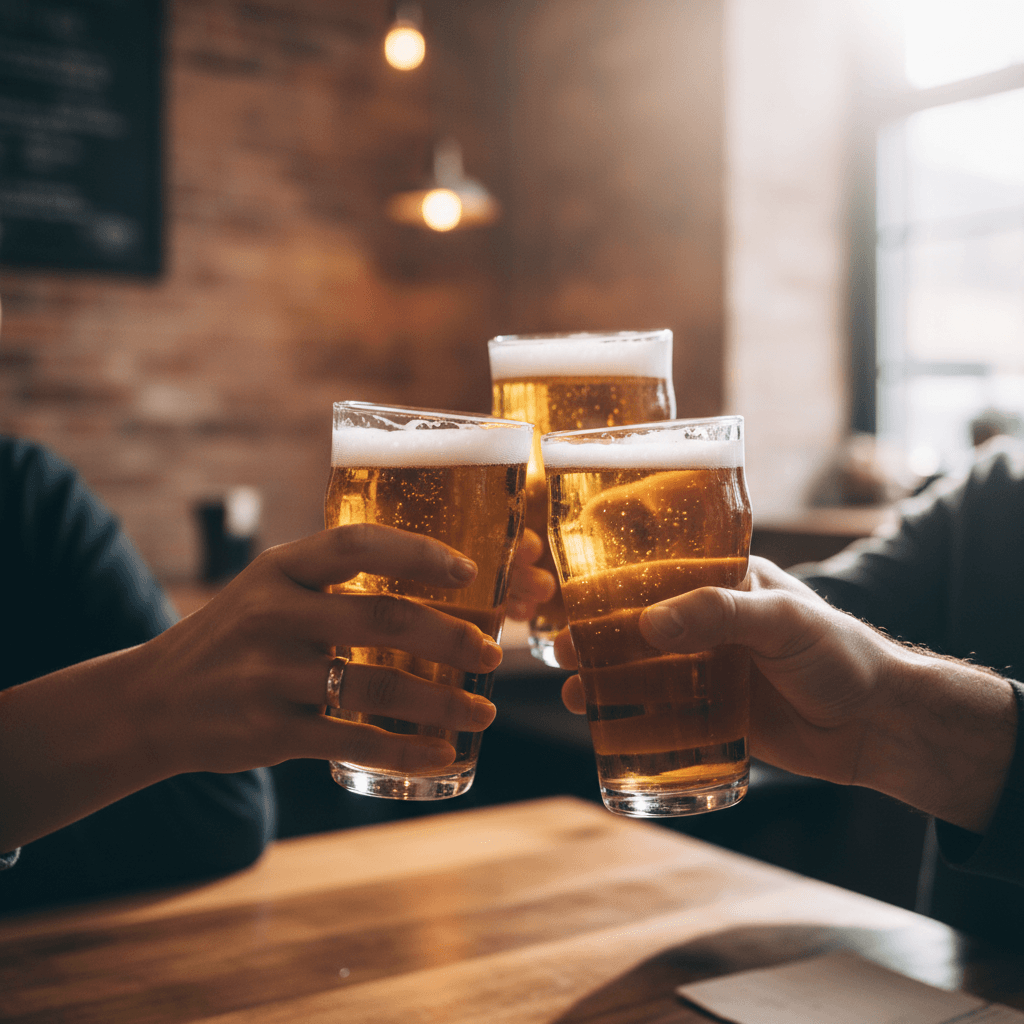 Away fans gathering in a local pub before match day