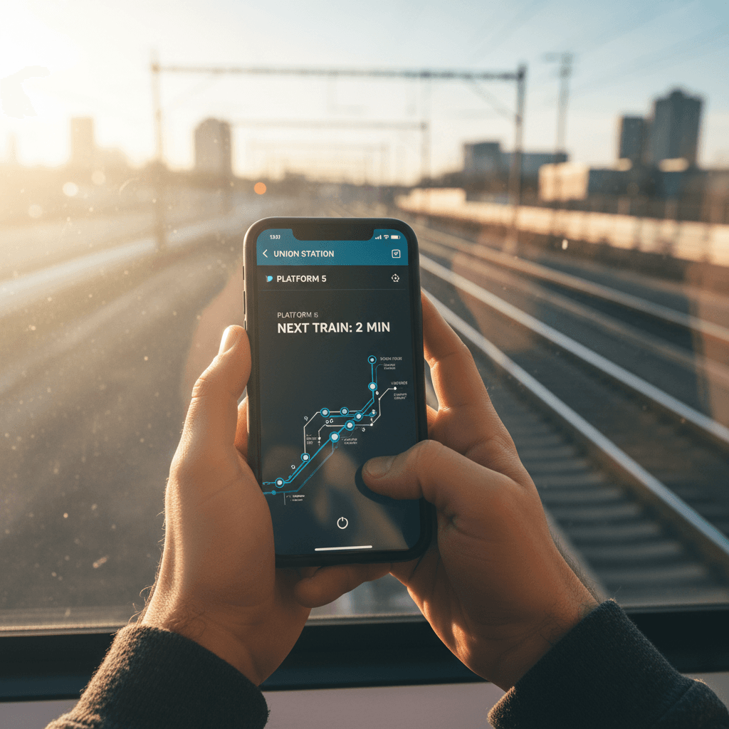 Train and travel information displayed on Away End platform
